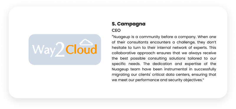 Way2cloud Testimonial for Nuageup